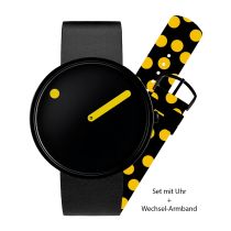 PICTO 43388-SET Orologio Orologio Unisex Black and Yellow 40mm 