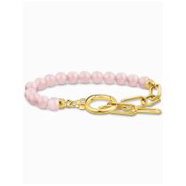 Thomas Sabo A2134-414-9-L19V Bracciale placcato oro con perle rosa