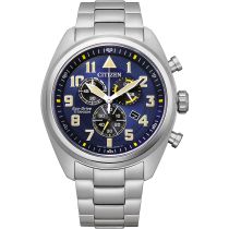 Citizen AT2480-81L Eco-Drive Super-Titanio Cronografo Orologio Uomo 43mm 10ATM