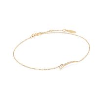 ANIA HAIE BAU007-01YG Afterglow Bracciale con zaffiro bianco in oro 14 carati