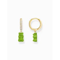 Thomas Sabo CR726-414-6 Orecchino a cerchio singolo in oro con orsetto in oro verde Donna