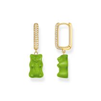 Thomas Sabo CR727-414-6 Creola singola placcata oro con Orsetti d'Oro verde in versione midi Donna