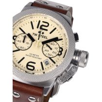 TW Steel CS13 Canteen Pelle Cronografo Orologio Uomo 45mm 10ATM