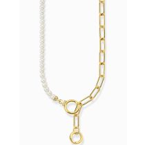 Thomas Sabo KE2193-445-14 collana da donna Perlacoltivate d'acqua dolce e catena a maglie, regolabile