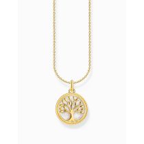 Thomas Sabo KE2220-427-39-L45V Collana placcata oro con ciondolo a forma di albero dell'amore - donna