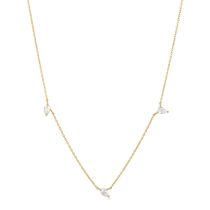 ANIA HAIE NAU007-02YG Afterglow Collana da donna Afterglow con zaffiro bianco oro 14K, regolabile