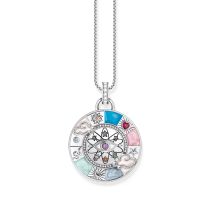 Thomas Sabo PE962-340-7 Ciondolo a catena in argento con ruota della fortuna Donna