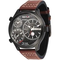 Sector R3251504003 Tri-Time Traveller Orologio Uomo 48mm 10TM