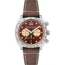 Spinnaker SP-5068-05 Orologio Uomo Hull Cronografo Burnt Maroon 42mm 10ATM