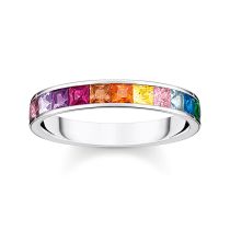 Thomas Sabo Anello da donna TR2403-477-7-52 Pietra Arcobaleno Gr. 52