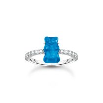 Thomas Sabo TR2459-052-1-54 Anello d'argento con Orsetti d'Oro blu, donna