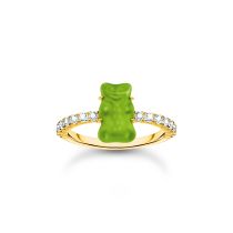 Thomas Sabo TR2459-414-6-54 Anello dorato con Orsetti d'Oro verde da donna