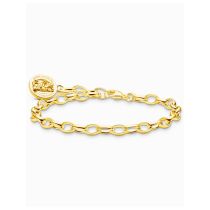 Thomas Sabo X0291-413-39-L17 Bracciale con ciondoli placcati in oro e anello con logo dell'orso in oro