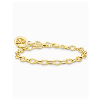 Thomas Sabo X0291-413-39-L19 Bracciale con ciondoli placcati in oro e anello con logo dell'orso in oro